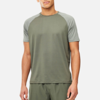 Ensemble sportif d'été 2 pièces pour homme, color block, séchage rapide, t-shirt et short, col rond, polyester et élasthanne tricotés, logo personnalisé