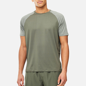 Men's Summer Sporty 2-Piece <b>Set</b> Color Blocking Quick Dry T-Shirt Shorts Crew Neck Polyester Spandex <b>Knitted</b> Athletic Wear - Product Image 2