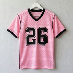 Men's Custom V-Neck Quick Dry Knitted T-Shirts-Heavyweight <b>Mesh</b> Breathable Square for Football Baseball Rugby Sportswear - Product Image 2