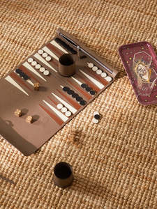 Jeu de backgammon et d'échecs en cuir portable, ensemble de jeu de voyage, backgammon enroulable - Product Image 2