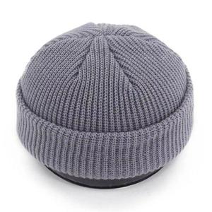 Gorro de Punto Unisex de Color Sólido, 100% Acrílico, Gorro de Invierno Informal de Estilo Plegado para Adultos, Circunferencia de Cabeza de 56-58 cm - Product Image 1