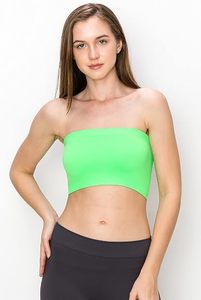 Haut court sans bretelles pour femme, couleur unie, tricoté en polyester, respirant, sportif, pour le printemps et l'été - Product Image 2