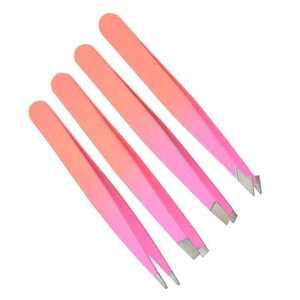 Juego de Pinzas para Cejas Profesionales Personalizadas de 4 Piezas de Acero Inoxidable con Punta Inclinada para Depilación de Cejas, Reutilizables y Duraderas - Product Image 2