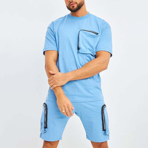 Nouveauté Ensemble décontracté 2 pièces pour homme grande taille T-shirt et short d'été style urbain Polyester/Coton Séchage rapide Respirant - Product Image 1