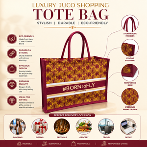 Custom Printed Luxury Juco Tote <b>Bag</b> | Reusable Jute Cotton Blend Shopping Grocery Retail Gift <b>Bag</b> with Rope Handles Custom Logo - Product Image 6