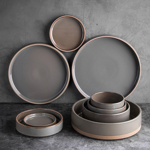 Premium White Blue <b>Ceramic</b> Dinner <b>Set</b> Gold Inlay Pattern Reusable Modern Luxury Stylish Serving Plates Decorative Soup Bowls - Product Image 3