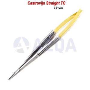 Portaagujas Castroviejo de Acero Inoxidable de Alta Calidad, Recto, TC, Instrumento de Microcirugía, Carburo de Tungsteno - Product Image 3