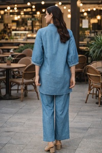 Ensemble coordonné pour femmes très demandé, manches courtes, en poly-linens et coton, écologique, toutes saisons, pour la maison et les soirées - Product Image 5