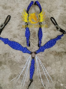 Custom Turquoise Rhinestones Crystal Bling Genuine Leather Horse Tack Set Lightweight Seasonal for comfy Horse riding Equipment - Product Image 6