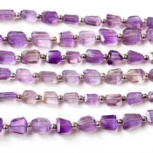 Natural Purple Amethyst Faceted Tumble Gemstone Beads Wholesale Amethyst Loose Nuggets Beads 5x7-6x8MM 8 Inch For Jewelry Making - Product Image 4