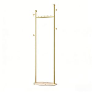 Appendiabiti Autoportante in Metallo Dorato con Base in Marmo, Appendiabiti Multiuso per Camera da Letto e Porta Cappelli - Product Image 5