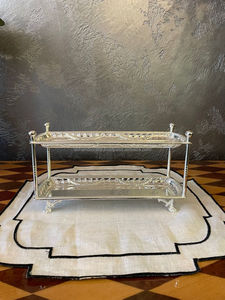 Support à gâteau à deux niveaux en métal brillant, plateau de service multi-étages réutilisable pour pâtisseries, décoration de fête, décoration de la maison, cadeau - Product Image 3