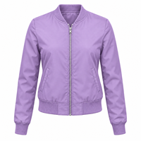 Blouson bomber léger à fermeture éclair, tissu respirant et chaud, blouson bomber pour femme, service OEM, couleur jaune tendance pour femme