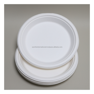 Assiette ronde en bagasse de qualité supérieure, de 6 à 12 pouces, avec compartiments, pour aliments chauds et froids, certification BRC, emballage personnalisé - Product Image 1