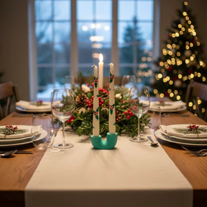 Bougies coniques florales peintes à la main - Matériau WAXWARE - Décoration moderne pour balcon et maison (Lot de 2) - Saint-Valentin, Anniversaires, Noël - Product Image 1