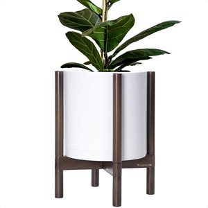 Handcrafted Walnut Wood <b>Ceramic</b> <b>Flower</b> <b>Pot</b> Planter Wholesale | Moradabad - Product Image 3