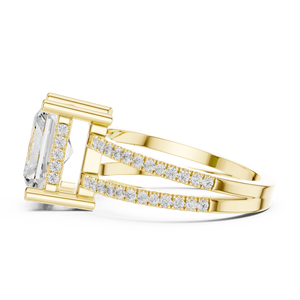 Anillo de Compromiso de Oro de 14K con Diamante Radiante de 3 Quilates Cultivado en Laboratorio, Corte Radiante, Tallo Dividido, Certificado IGI VS1 E, Ideal para Aniversario o Boda - ¡Venta Caliente! - Product Image 2