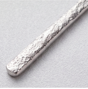 Ensemble de couverts en acier inoxydable avec poignées texturées, finition miroir, couteau, fourchette, cuillère, cuillère à café, design minimaliste, couverts de mariage - Product Image 2