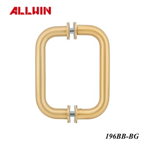 Poignée de porte ronde en verre de 19 mm en laiton finition or brossé, design moderne, personnalisable OEM/ODM, pour salle de bain ou hôtel - Product Image 2