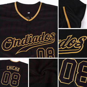 เสื้อเบสบอลสีดำและสีดำทองโบราณแบบสั่งทำพิเศษ พร้อมบริการพิมพ์ลายแบบ Sublimation  ออกแบบโลโก้และแบรนด์ได้ตามต้องการ - Product Image 3