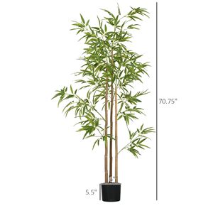 Albero di Bambù Artificiale da 1,8 m per Interni ed Esterni con Vaso per Decorazione Casa e Ufficio - Product Image 3
