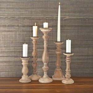 Portavelas de Madera Hecho a Mano con Forma Redonda para Decoración del Hogar, Navidad y Pascua - Product Image 2