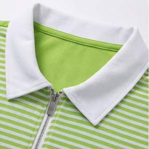 Polo de Hombre Verde y Blanco con Bloques de Color, Manga Corta, Cierre de Cremallera, Tejido de Punto, Secado Rápido, para Golf, Corte Regular - Product Image 4
