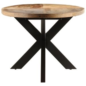 Table à manger en bois de manguier avec pieds noirs - Product Image 3