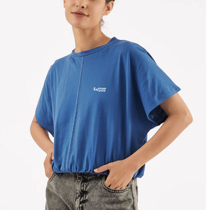 Camisetas cortas deportivas para mujer, talla adulta, color personalizado, color sólido y estampado sólido, camisetas cortas para mujer - Product Image 1