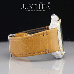 Reloj de Diamantes Moissanite Resistente al Agua Más Vendido para Hombre, Reloj de Pulsera de Lujo con Correa de Cuero Disponible para la Venta - Product Image 4