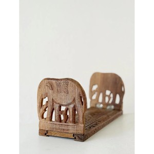 ชั้นวางนิตยสารไม้สักทำมือลายช้าง - ขายส่ง - Product Image 2