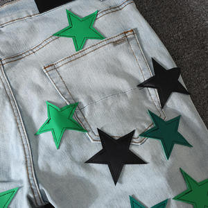 Vaqueros Bootcut para Hombre con Bordado de Diamantes, Elásticos, Ajustados, Rotos, Acampanados, de Mezclilla Lavada y Desgastada - Product Image 3