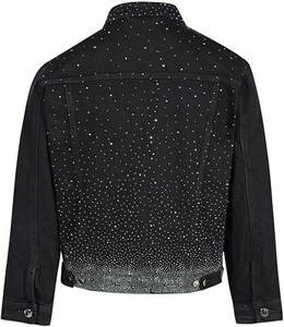 Premium Quality Comfortable Men's <b>Rhinestone</b> <b>Jacket</b> With Custom Logo Breathable & Eco-friendly Canvas Fabric Denim <b>Jacket</b> - Product Image 3