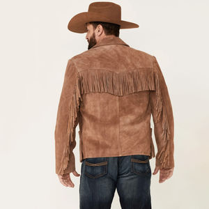 Men Genuine Leather with Pattern <b>Western</b> Style Turtleneck Cowboy Shirt <b>Jacket</b> Custom Color - Product Image 4