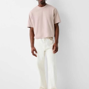 High Quality Men Boxy Fit t Shirt Manufacturer 100% Cotton Thick Collar Mock Neck Heavyweight Drop Shoulder T-shirts Men <b>Tshirts</b> - Product Image 2