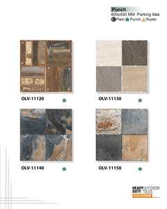 Dalles de parking extérieures robustes et antibactériennes 400x400mm, série Punch, antidérapantes, vitrifiées, adhésives pour allée - Product Image 3