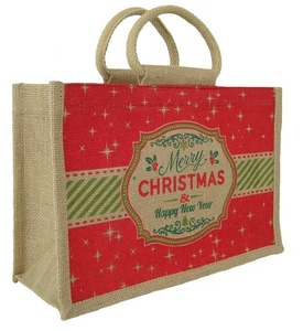 Customized Logo Colorful Eco-friendly <b>Jute</b> <b>Tote</b> Shopping <b>Bag</b> with Wood Handle for Weddings and Beach Promotions - Product Image 6