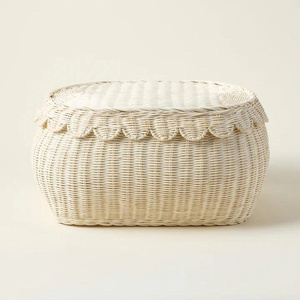Decorative Scalloped Storage Basket Collection Made in Vietnam with Custom Colors and Private <b>Label</b> Service. - Product Image 5