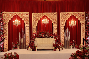 Muslim Wedding Decor Mehraab <b>Backdrop</b> Panels Luxury Gold <b>Frame</b> Wedding Stage Decor Buy Designer Reception Stage Ideas for Usa - Product Image 6