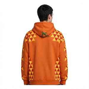 Sudadera con Capucha Unisex NEXTEX, Diseño de Llama Triangular, Color Rojo Anaranjado, Felpa de Algodón Suave y Cálida, con Estampado Gráfico - Product Image 2