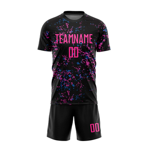 OEM Factory Production Soccer Uniform Set With Custom Name <b>Number</b> Breathable Printed Short Sleeve For Clubs Soccer Jersey Set - Product Image 3