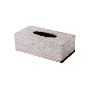 Boîte à mouchoirs rectangulaire en nacre incrustée, porte-papier moderne de luxe fait main, imperméable, décoratif pour salle de bain, coquilles de capiz - Product Image 1