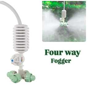 Watersun Garden Greenhouse Watering Irrigation 4 Way Outlet Foggers Cross Misting Nozzle Sprayer Anti Drip Delrin Connector - Product Image 5