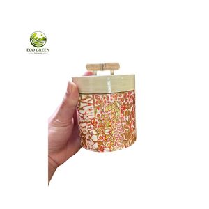Eco Friendly Handmade Ceramic <b>Spice</b> <b>Jar</b> Set with Bamboo Covers Decorative Kitchen Storage and Display Tray - Product Image 1