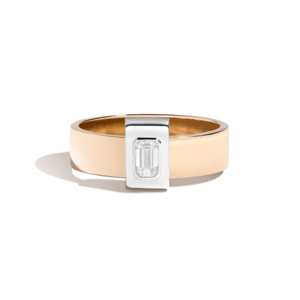 Emerald Cut Lab Grown Diamond Sliding Wrap Ring Custom 14K 18K Gold 6mm Men's Wedding Band Bezel Set B2B Factory Price Wholesale - Product Image 1