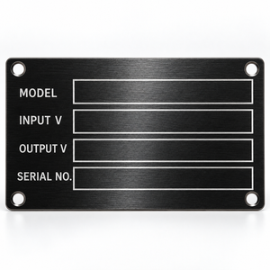 Plaque métallique gravée sur mesure pour machines industrielles, modèle, tension, numéro de série, fabricant OEM - Product Image 2