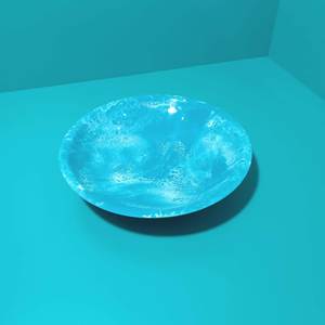 Tazón de resina orgánica con acabado brillante, textura de remolino turquesa, plato redondo para servir, vajilla decorativa moderna para fiestas. - Product Image 5