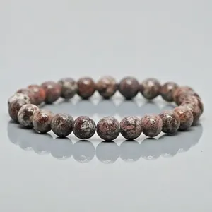 Pulsera Elástica de Cuentas de Obsidiana Copo de Nieve Natural de 8mm, Lisas y Redondas, Grado AA, Joyería Curativa al por Mayor - Product Image 2