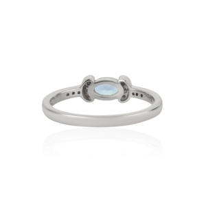 Magnifique bague en argent sterling 925 massif sertie de diamants et d'aquamarine véritable à 100 %, bijoux fins pour femmes - Product Image 6