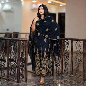 Sudanese Toub 100% Cotton Voile Fabric | Elegant Embroidered <b>African</b> Dress <b>Material</b> with Traditional Floral Patterns Fine Finish - Product Image 4